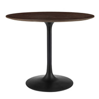 Modway Lippa 36" Round Wood Dining Table - Black Cherry Walnut-Modern Dining Table