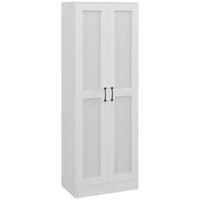 HOMCOM 69" H Storage Cabinet with Shelves - White-Add a modern touch to your interior with its sleek design 