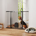 PawHut 30"-52" Extra Wide Pet Gate Barrier with Small Door - 35"H-Equipped with a small door, convenient for pets to pass