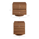Modway Koval Floating Pedestal 2-Drawer Nightstand - Walnut-Square Geometric Silhouette