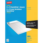 Staples Kraft Catalogue Envelopes with QuickStrip Closure - 9" x 12" - White - 100 Pack-Ideal for mailing catalogues, booklets, brochures and multi-page documents