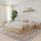 Nexera 3-Drawer Storage Bed Frame - Full Size - Natural Maple-Designed and made in Canada with CARB II/FSC Certified particle board and MDF materials.  Ships in 24-48H from order date. Assembly required