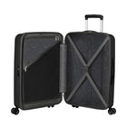 American Tourister 23" Rejoy Check-in Luggage - Medium - 360-Degree Spinner - True Black-Retracting top and side carry-handles stay close to the case to protect against damage