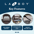 La-Z-Boy Mercer Air Lumbar Executive Office Chair - Brown-Padded headrest to lean into and stay comfortable