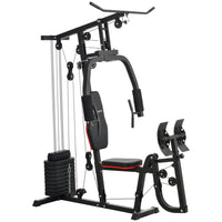Soozier Home Gym Machine-High pulley, chest press, and leg press enhance workout variety