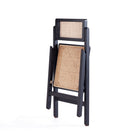 Manhattan Comfort Pullman 18.11" Industry Chic Dining Folding Chair - Black and Natural Cane - Set of 2-Seat Made from Natural Cane