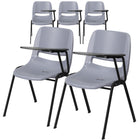 Flash Furniture Grey Ergonomic Shell Chair with Left Handed Flip-Up Tablet Arm-Set of 5 Multipurpose Tablet Arm Chairs