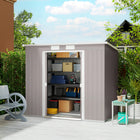 Outsunny 7' x 4' Lean to Garden Shed with Foundation Kit-Sloped roof to prevent water build up
