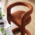 Modway Winslow Performance Velvet Counter Stool - Rust-Stainless Steel Footrest