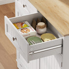 HOMCOM 68" H Pantry Cabinet with Charging Station - White-Tilt-out door holds a 10-gallon trash can or laundry basket 