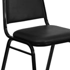 Flash Furniture HERCULES Trapezoidal Back Stacking Banquet Chair in Black Vinyl - Black Frame-2.5'' Thick Seat Cushion