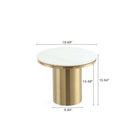 Manhattan Comfort Glenn 19.68" Modern Glam End Table - Gold-Features Modern Round Gold Stainless Steel Base