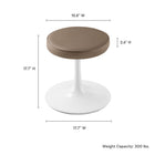 Modway Lippa Vegan Leather Round Stool - Mushroom Brown-Tapered Pedestal Base