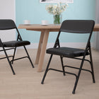 Flash Furniture HERCULES Series Curved Triple Braced & Double-Hinged Black Vinyl Metal Folding Chair-Riveted Steel Components