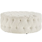 Modway Amour Upholstered Fabric Ottoman - Beige-Fine Polyester Fabric Upholstery