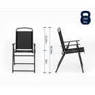 Flash Furniture Nantucket 6-Piece Patio Garden Set with Table, Umbrella & 4 Folding Chairs - Black-Table