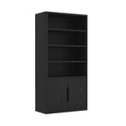 Manhattan Comfort Rivington 40" Modern 4-Shelf Bookcase Cabinet - Black-Adjustable shelving offers customizable storage for everything from tall books to decorative accents