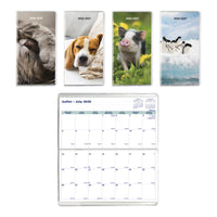 Blueline Monthly Pocket Planner - 6 1/2" H x 3 1/2" W - Animals - Bilingual-18 Months, July to December