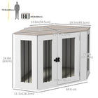 PawHut 41" Corner Dog Crate Furniture with Cushion - White-Includes a removable cushion for easy cleaning 