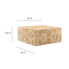 Modway Cosmos 36" Square Burl Wood Coffee Table - Natural Burl-Leveling Non-Marking Feet
