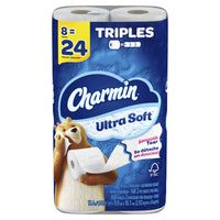 Charmin Ultra Soft Toilet Paper - 168 Sheets Per Roll - 8 Triple Rolls-Pack contains 8 Triple Rolls (168 Sheets Per Roll) of Charmin Ultra Soft Toilet Paper