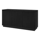 Hudson&Canal Hanson Rectangular Fluted TV Stand for TV's up to 55" - Black Grain-Top weight capacity is 75 lb, middle shelf can support 25 lbs, while lower shelf hold 35 lbs