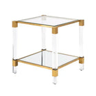 Plata Import Jacques 21"H Square Side Table - Gold-Glamorous design in brushed gold color