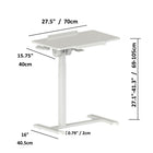Uplite Height Adjustable Mobile Desk - Sit Stand Tilting Table with Wheels-COMFORTABLE WORKING SPACE – Ergonomic top (27.5" x 15.75" / 70x40cm) fits almost any size of laptop or tablet. Finished in clean white, the tabletop is splash-resistant and easy to clean.