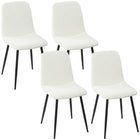 HOMCOM Dining Chairs with Metal Legs - Cream White - Set of 4-Comes as a 4 piece set, great for family homes