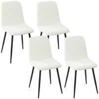 HOMCOM Dining Chairs with Metal Legs - Cream White - Set of 4-Comes as a 4 piece set, great for family homes
