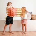 Connetix Pastel Lemon & Peach Base Plate - 2 Pieces-In lemon and peach colours, featuring our unique bevelled design, allowing the tiles to be strong whilst offering beautiful clear refractions