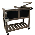 Permasteel 80 Quart Bar Cart Style Patio Cooler - Wood Grain-Insulated Basin keeps Drinks Cold up to 36 hours