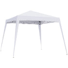 Outsunny 8 ft W x 8 ft L Pop Up Canopy Foldable Outdoor Canopy Tent with Bag - White-Suitable for organizing a small party, a picnic, beach outings, etc
