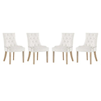 Modway Pose Performance Velvet Dining Chair - Ivory - 4 Pack-Modern Accent Chair