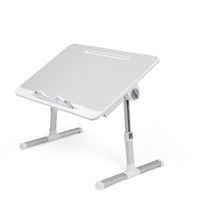 ShoppingAll Adjustable Portable Foldable Lap Desk with Tablet Slot and Drawer - Silver-Perfect Size: This laptop desk, measuring 15.7"D x 23.6"W x 10.6 - 15.7"H (30 x 60 x 27-40cm) is ideal for accommodating all kinds of books, tablets, and laptops up to 17 inches.