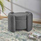 Modway Nebula Boucle Upholstered Ottoman - Charcoal-Boucle Upholstery