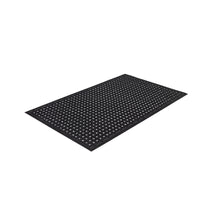 Edgewood Flex Comfort Drain Grease Resistant Open Top Wet Area Anti-Fatigue Mat - 3' W x 5' L x 3/8" D - Black-Medium Duty