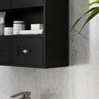 kleankin Bathroom Wall Cabinet with Shelf and Drawers - Black-Colour: Black