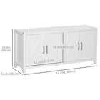 HOMCOM Farmhouse 51.2" L Kitchen Sideboard - White-Four cable holes design for concealed wire management