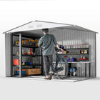 Outsunny Garden Storage Shed with Foundation Kit - 9' x 6' -Double sliding doors for easy access
