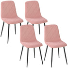 HOMCOM Dining Chairs with Metal Legs for Kitchen - Pink - Set of 4-Comes as a 4 piece set, great for family homes