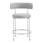 Modway Albie Fabric Counter Stools - Grey/Silver - 2 Pack-10