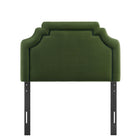 Modway Magnolia Stain-Resistant Performance Velvet Twin Size Headboard - Moss Green/Dark Green-Assembly Required