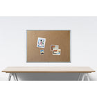 Quartet Economy Cork Bulletin Board - Silver Aluminum Frame - 48" x 36"-Mounting hardware included