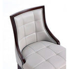 Manhattan Comfort Fifth Avenue 19" Traditional Faux Leather Upholstered Barstool - Light Grey-10