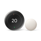 Google Nest Learning Thermostat (4th gen) with Nest Temperature Sensor (2nd gen) - Polished Silver-The Nest Learning Thermostat works with any Nest Temperature Sensor. Put the included 2nd gen sensor in any room to help manage hot and cold spots.