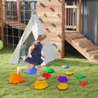 Qaba Kids Stackable Heart-Shaped Balance Stepping Stones 11-Piece Set-Eleven-piece set, conveniently stackable for storage 