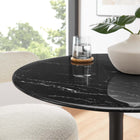 Modway Lippa 28" Round Faux Marble Dining Table - Black-Seats 2
