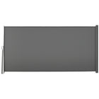 Outsunny Retractable Side Awning with Resistance to UV Rays & Wind - 118" x 63" - Light Grey-Flexible side awnings for outdoor and indoor use

