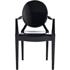 Nicer Furniture Louis XVI Ghost Chair - Black - 4 Pack-Made of heavy-duty molded Black polycarbonate